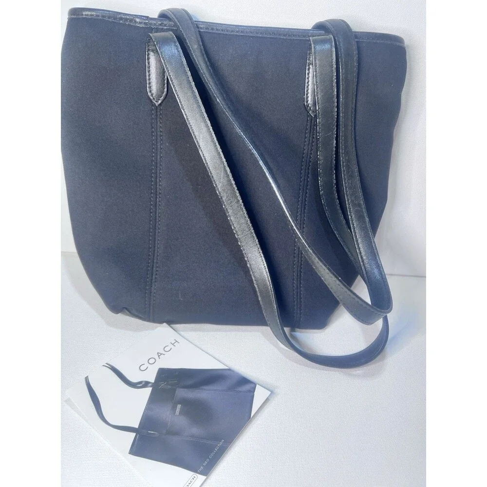 Coach Black Tote Shoulder Bag with Logo Tag